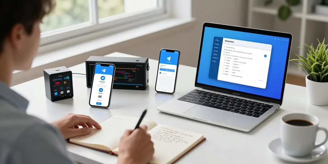 Comprehensive guide for installing the Telegram Chinese Version on various devices showcased in a modern workspace.